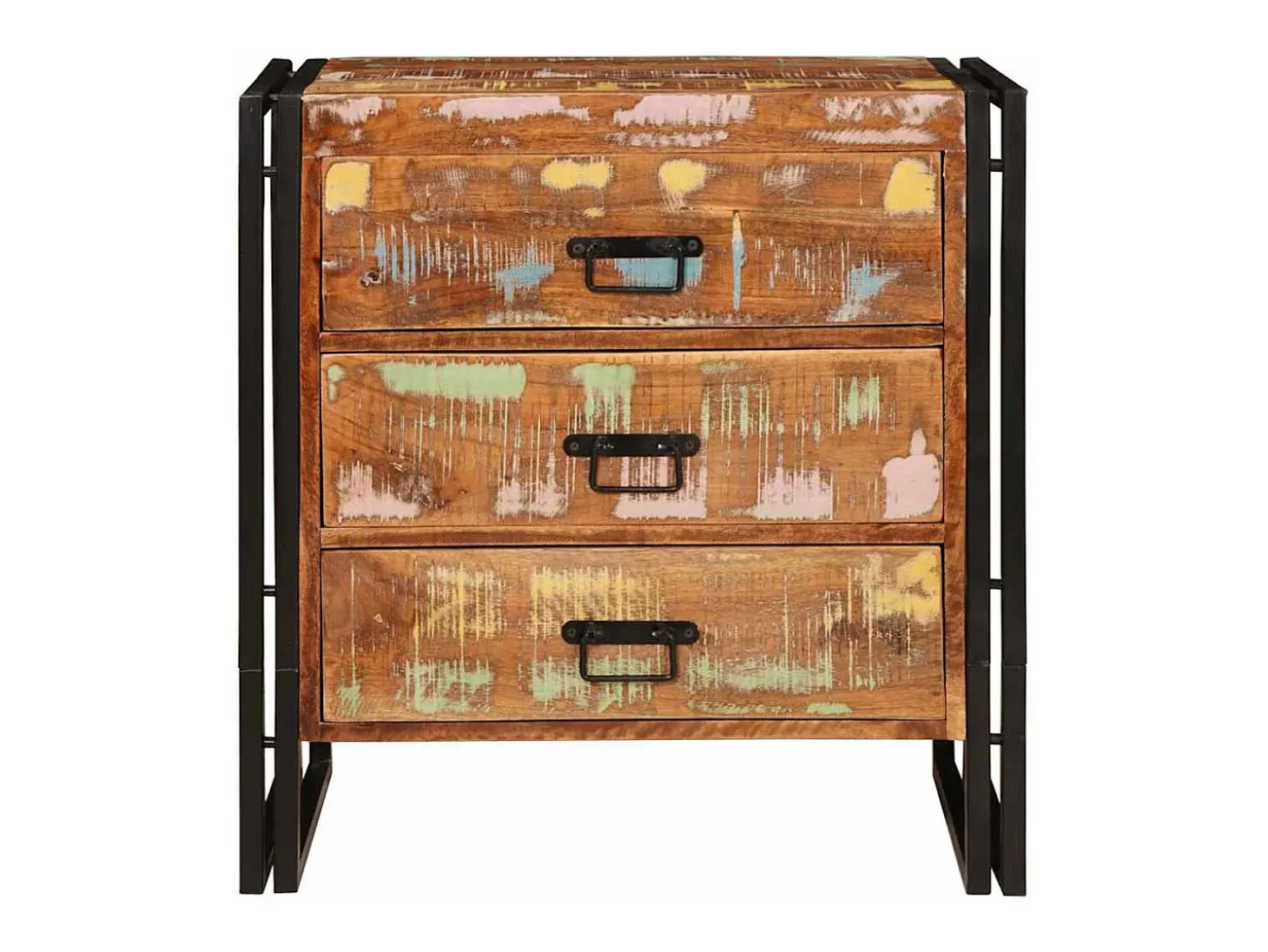 Aparador marrón 66 x 33 x 70 cm madera maciza recuperada