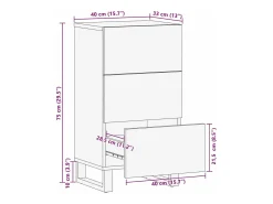 Aparador Marrón 40 x 33 x 75 cm madera maciza de mango