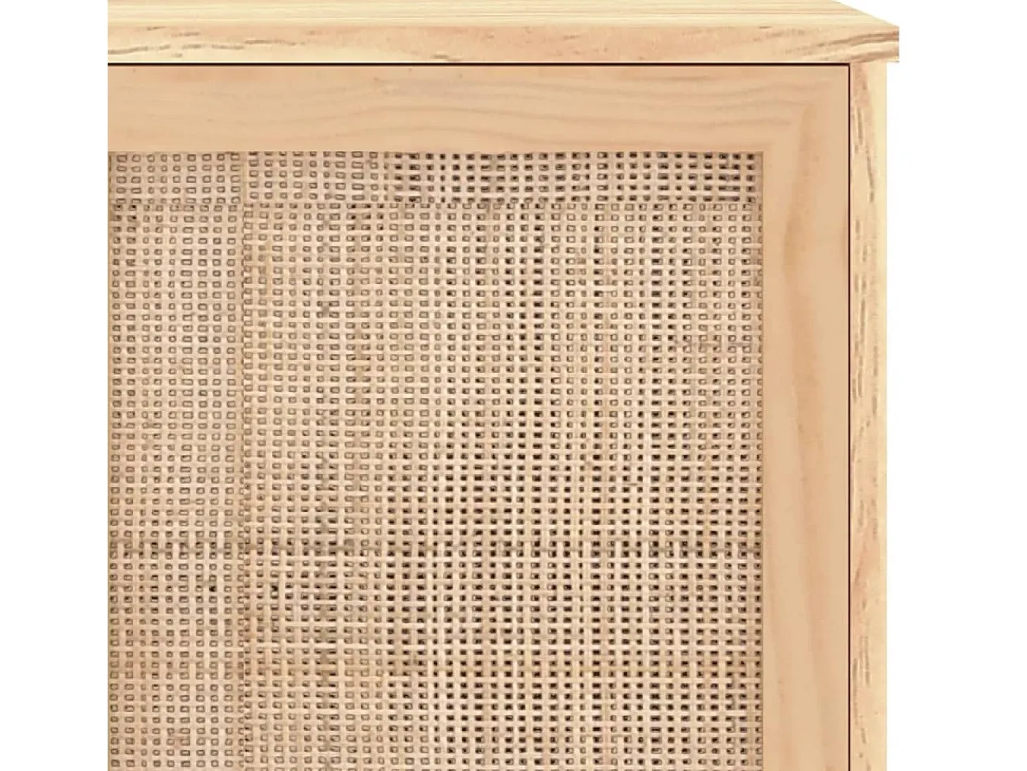 Aparador marrón madera pino maciza y ratán natural 105x30x60 cm