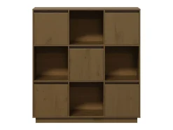 Aparador marrón miel 110,5x35x117 cm Madera maciza de pino