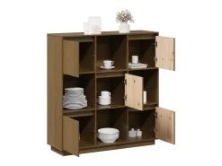 Aparador marrón miel 110,5x35x117 cm Madera maciza de pino