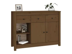 Aparador Marrón Miel 100x35x74 cm Madera Maciza de Pino