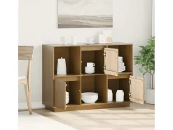 Aparador Marrón Miel 110,5x35x80 cm Madera Maciza de Pino