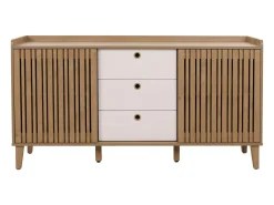 Aparador MCW-M48, natural, cajones blancos