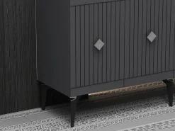 Aparador Midas Antracita Plata 150x40x79 cm