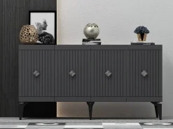 Aparador Midas Antracita Plata 150x40x79 cm