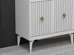 Aparador Midas Blanco dorado150x40x79 cm