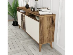 Aparador Milan 160 crema color nogal 160x35x78 cm