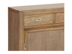Aparador Mindy madera maciza natural 2 puertas correderas 4 cajones Mazari 200 cm