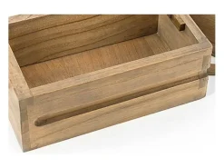 Aparador Mindy madera maciza natural 2 puertas correderas 4 cajones Mazari 200 cm