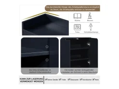 Aparador minimalista moderno de 4 puertas sin tiradores (negro)