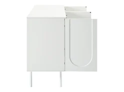 Aparador minimalista 140x42x80 cm, con 4 puertas, para comedor y salón, color blanco