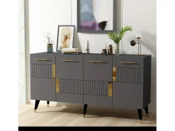 Aparador Moda Antracita dorado150x40x79 cm