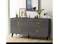 Aparador Moda Antracita dorado150x40x79 cm