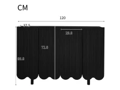 Aparador moderno - 4 puertas en forma de U con estantes - Negro