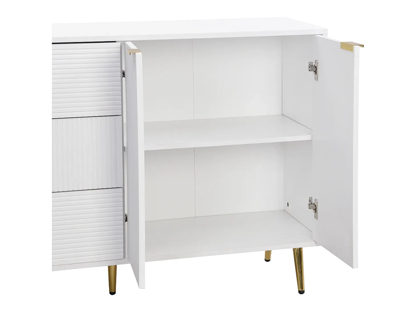 Aparador moderno - 2 puertas y 3 cajones - Blanco