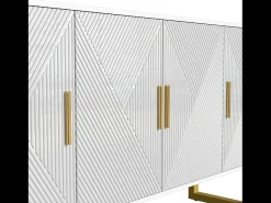 Aparador moderno - 4 puertas con estantes ajustables - Blanco