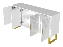 Aparador moderno - 4 puertas con estantes ajustables - Blanco