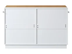 Aparador moderno - 120 x 40 x 78 cm - con 6 cajones - fabricado en vidrio templado de seguridad y aglomerado - blanco
