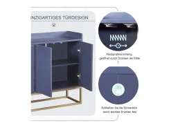 Aparador Moderno 120 x 30 x 80 cm - Aparador Estilo Minimalista con 4 Puertas para Comedor, Salón, Cocina - Azul Marino