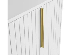 Aparador moderno con estantes regulables - 3 puertas en forma de U - tiradores y base de metal - Blanco