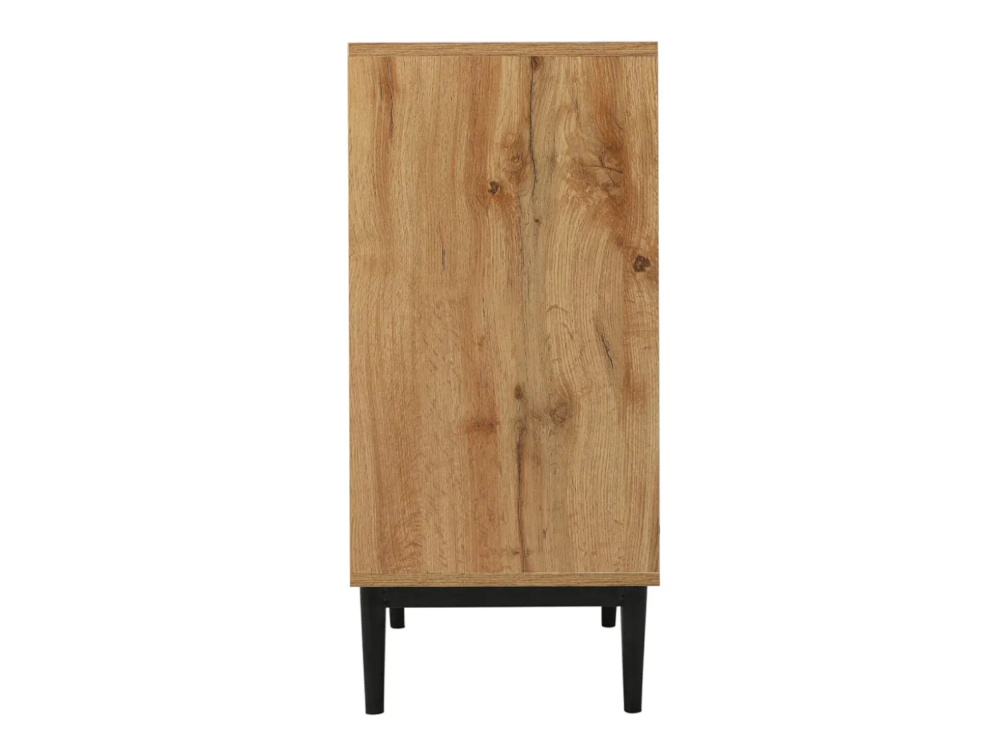 Aparador moderno de madera con 3 puertas y estantes, madera natural, cómoda.