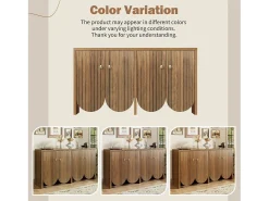 Aparador moderno de madera de nogal, con 4 puertas y estantes regulables, MDF, (147x40x80 cm)