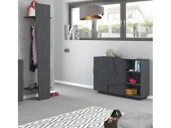 Aparador moderno de salón con 2 puertas y 3 estantes abiertos Ping Komode Ardesia