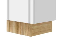 Aparador moderno para salón y comedor - 160 x 75 x 38 cm - con 4 puertas - aglomerado - blanco + natural