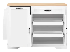 Aparador moderno para salón y cocina - 115 x 40 x 87 cm - con 3 puertas + cajón + estantes deslizantes - MDF - blanco