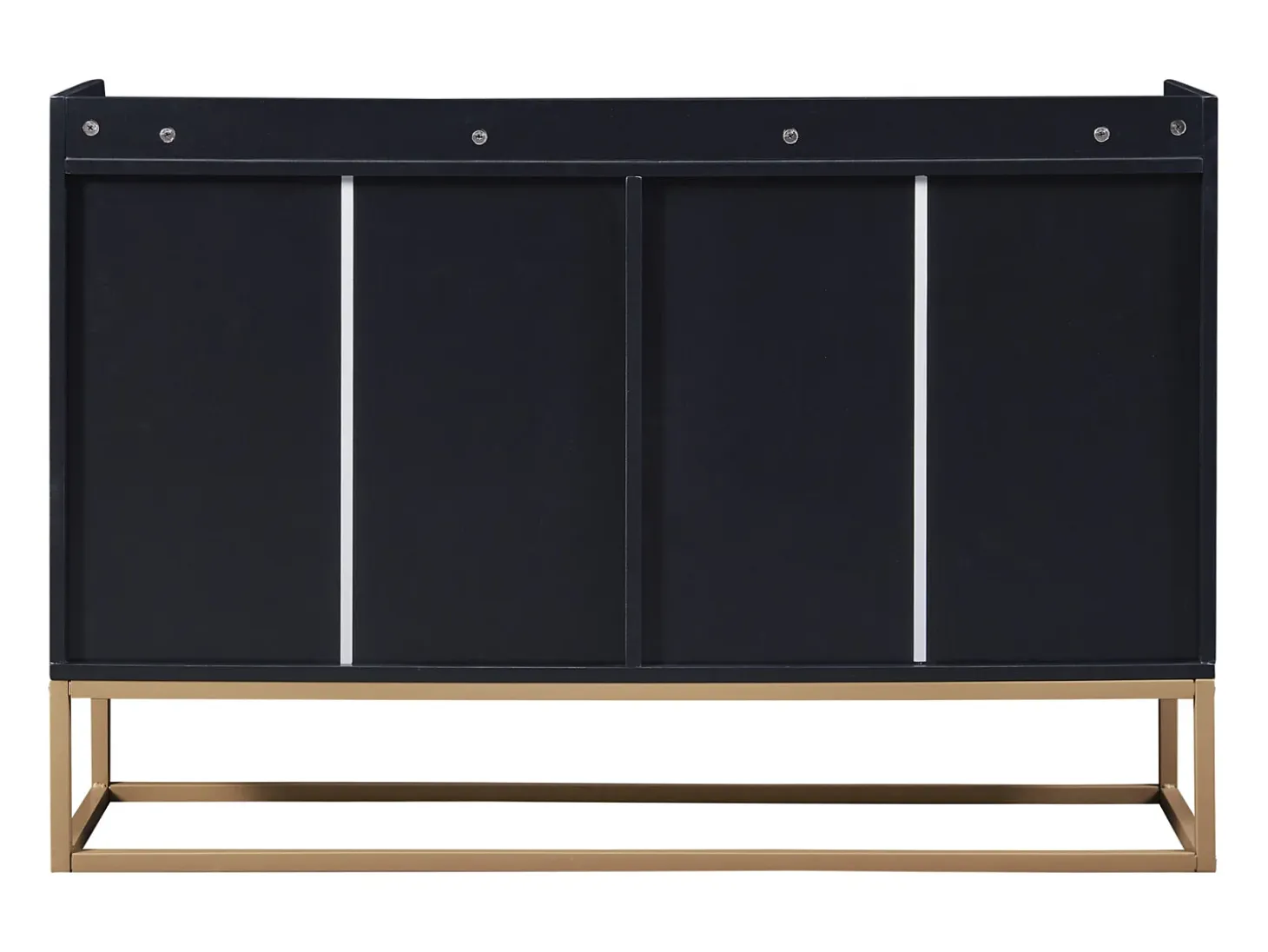 Aparador moderno 120x30 cm, cómoda con puertas, mueble de almacenaje, aparador sin tiradores, color negro