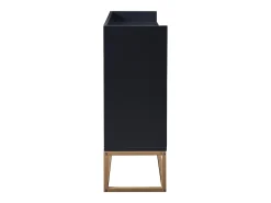 Aparador moderno 120x30 cm, cómoda con puertas, mueble de almacenaje, aparador sin tiradores, color negro