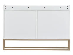 Aparador moderno 120x30 cm, cómoda con puertas, mueble de almacenaje, aparador sin tiradores, color blanco