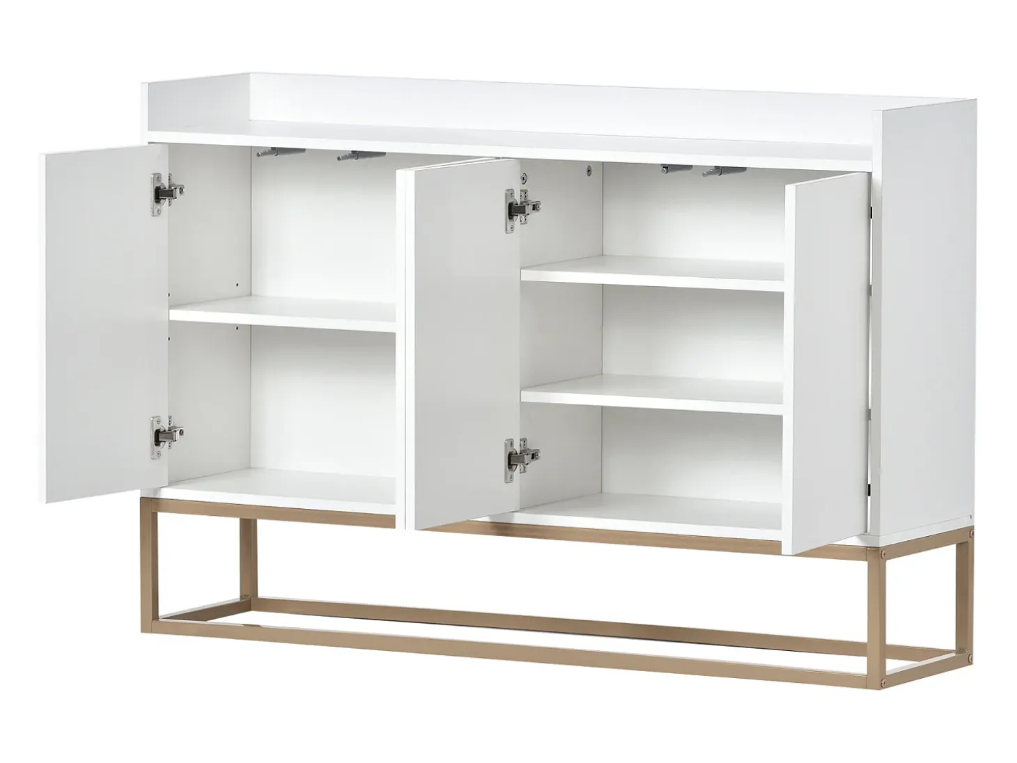 Aparador moderno 120x30x80 cm – Estilo minimalista, 4 puertas, ideal para comedor, salón, cocina – Blanco