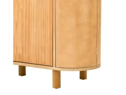 Aparador moderno 120x38x77cm - con 4 puertas - con patas de mueble ajustables - Natural