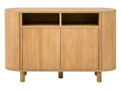 Aparador moderno 120x38x77cm - con 4 puertas - con patas de mueble ajustables - Natural