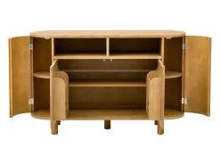 Aparador moderno 120x38x77cm - con 4 puertas - con patas de mueble ajustables - Natural