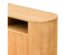 Aparador moderno 120x38x77cm - con 4 puertas - con patas de mueble ajustables - Natural
