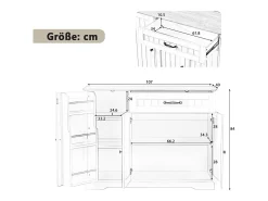 Aparador moderno y elegante - 107 x 40 x 83,4 cm - con 3 puertas + 1 cajón - para comedor y salón - MDF - blanco
