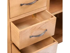 Aparador mueble buffet con 3 cajones y 2 armarios 110 cm madera maciza roble 4402244