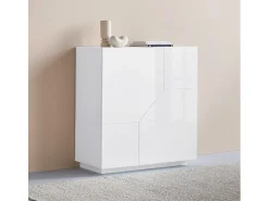 Aparador mueble salón 100 x 43 cm cocina 2 puertas blanco moderno Klain