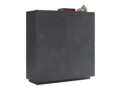 Aparador mueble vestíbulo salón 120 cm 4 compartimentos pizarra Vega Home