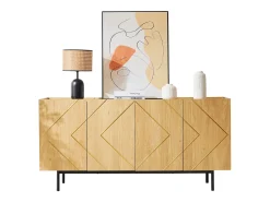 Aparador multifuncional de 4 puertas para salón, comedor y dormitorio 160x40x78cm