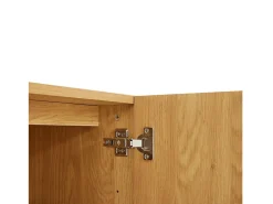 Aparador natural con 2 puertas y patas de metal negro para salones y dormitorios