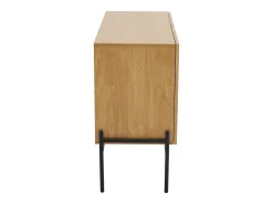 Aparador natural con 2 puertas y patas de metal negro para salones y dormitorios