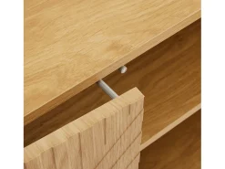 Aparador natural con 2 puertas y patas de metal negro para salones y dormitorios