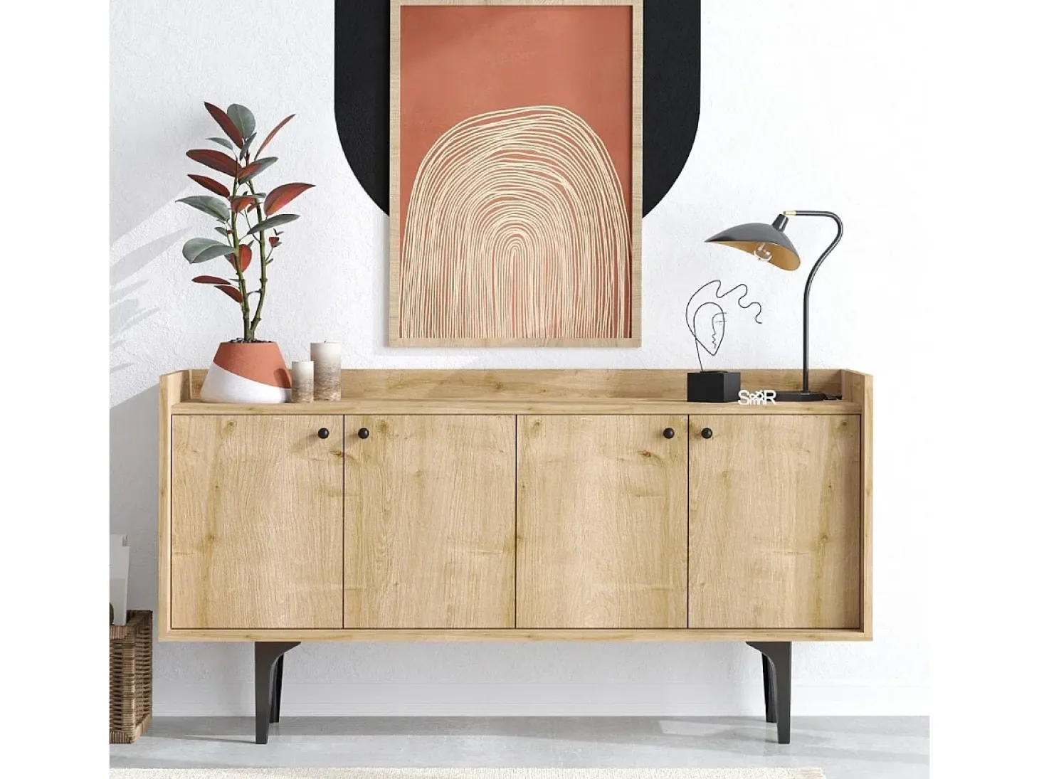Aparador Navi color roble zafiro 150x40x80 cm
