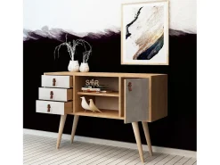 Aparador İndira color roble Blanco 120x40x80 cm