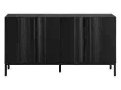 Aparador negro - Aparador con 4 puertas y estantes regulables en altura - para comedor y salón