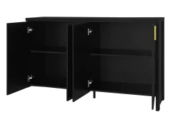 Aparador negro - Aparador de 4 puertas con estantes ajustables - para sala de estar y comedor